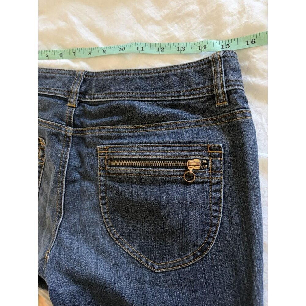 Michael Kors Women’s Straight Leg Raw Hem Jeans Gold Zippers Size 6 - Picture 6 of 8